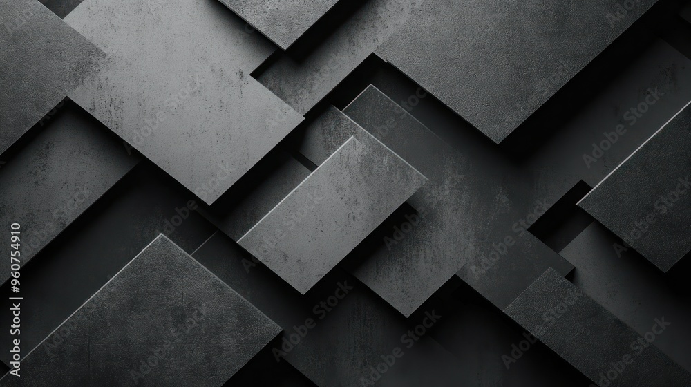 Poster abstract geometric pattern of dark gray square tiles
