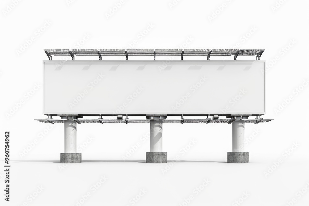 Poster A blank billboard on a white surface, ready for your message or design