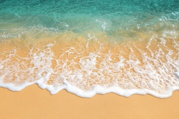 Fine, golden sand with subtle waves for a tropical beach vibe 
