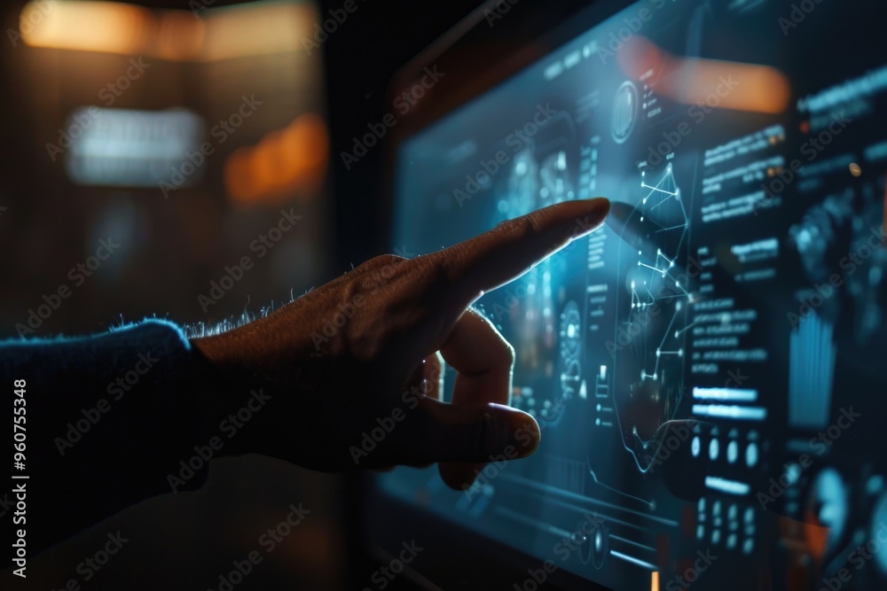 Poster a person using a touchscreen device with their finger