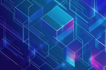 Technology Concept with Isometric Cube Pattern