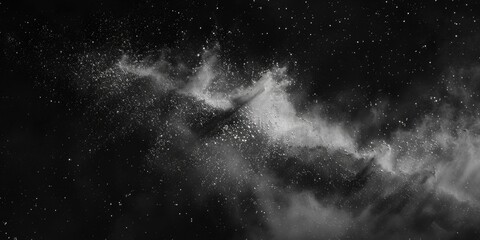 A black and white image of a person riding a snowboard, great for winter or outdoor themes