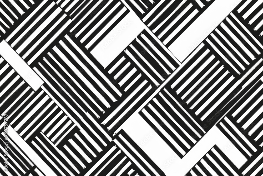 Poster A simple black and white checkered pattern made up of squares