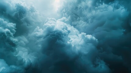 Fototapeta premium Cloudy closeup of a sky in blue