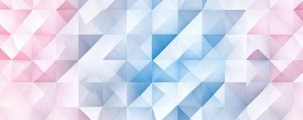 Obraz premium Abstract geometric pattern of soft pastel pink and blue triangles creating a sense of calm and modern aesthetics