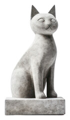 PNG Cat statue on the white background