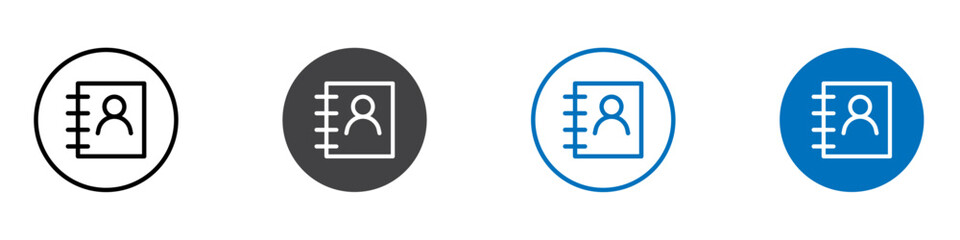 Address book icon flat editable icon mark set.