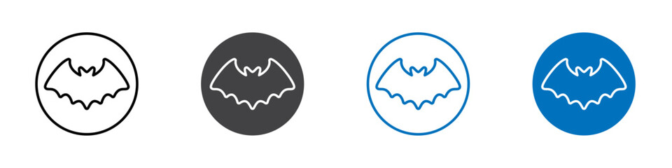 Bat icon flat editable icon mark set.