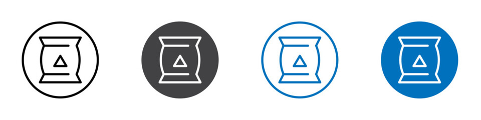 Cement sack flat editable icon mark set.