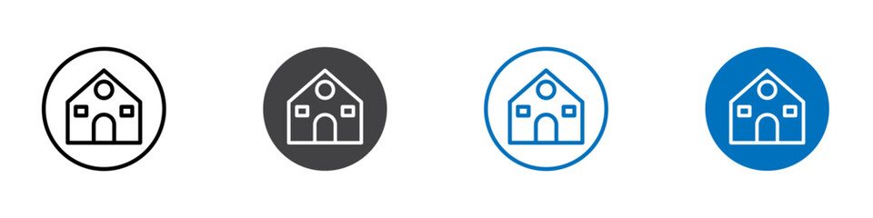 chalet icon flat editable icon mark set.