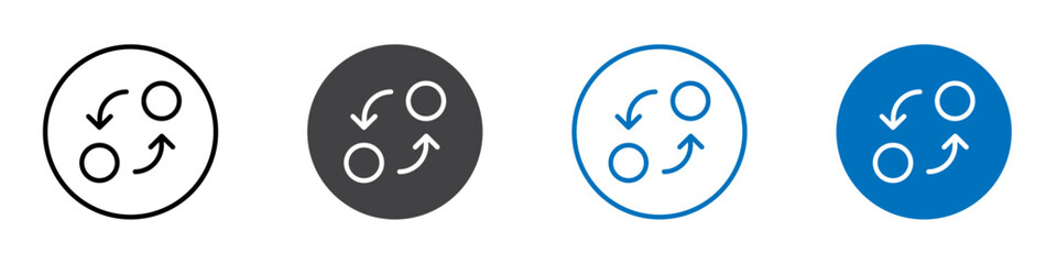 Coin exchange icon flat editable icon mark set.