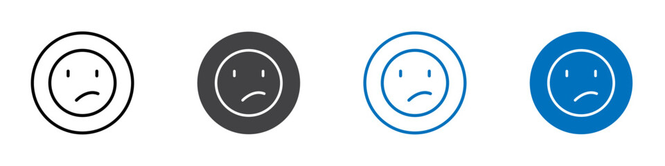 Confused emoji icon flat editable icon mark set.