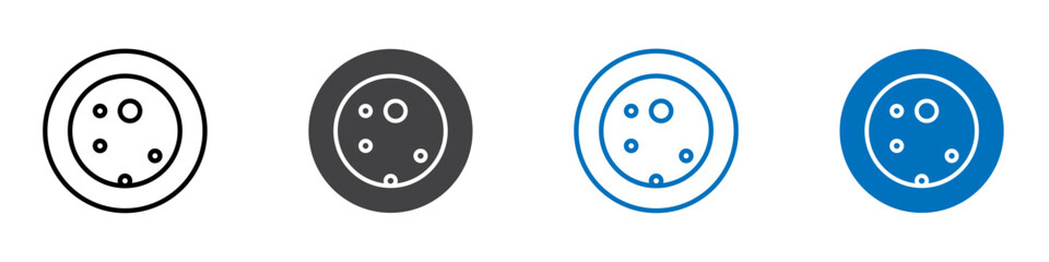 Cookie icon flat editable icon mark set.