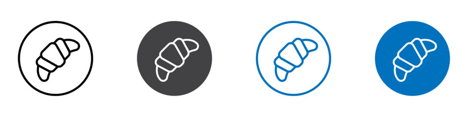 Fototapeta premium croissant icon flat editable icon mark set.
