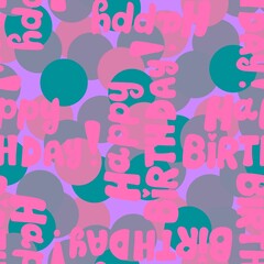 Birthday seamless pattern for wrapping paper and fabrics and linens