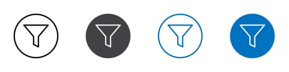 Filter icon flat editable icon mark set.