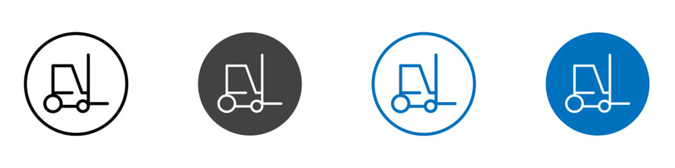 Forklift icon flat editable icon mark set.