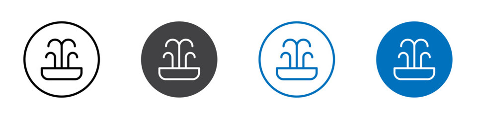 Fountain icon flat editable icon mark set.