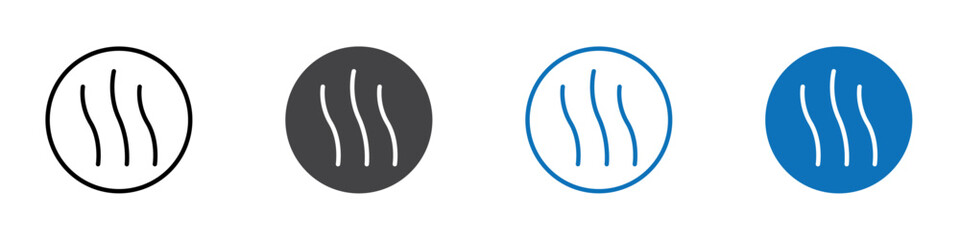 Heat icon flat editable icon mark set.