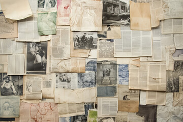 Old Newspaper Clippings as Retro Collage Material for Creative Projects