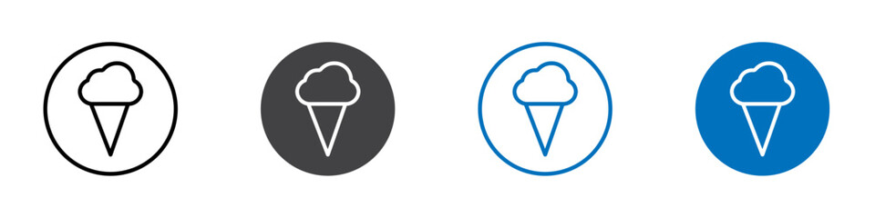 Ice cream icon flat editable icon mark set.
