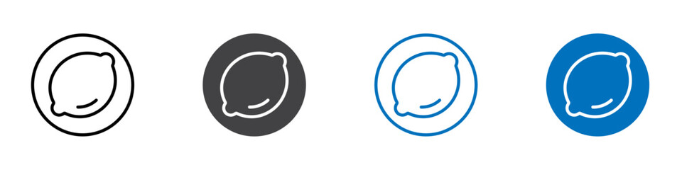 Lemon icon flat editable icon mark set.