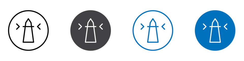 Lighthouse icon flat editable icon mark set.