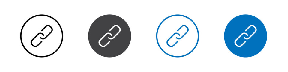 Link icon flat editable icon mark set.