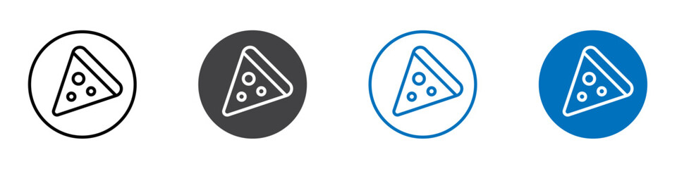 Pizza icon flat editable icon mark set.