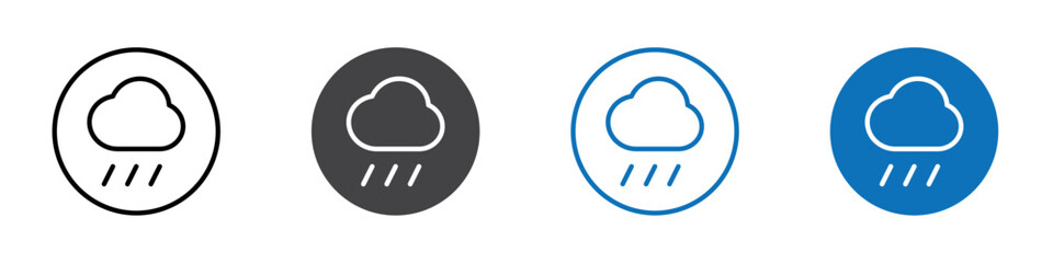 Rain icon flat editable icon mark set.