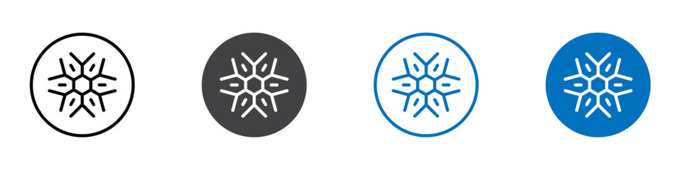 Snow icon flat editable icon mark set.