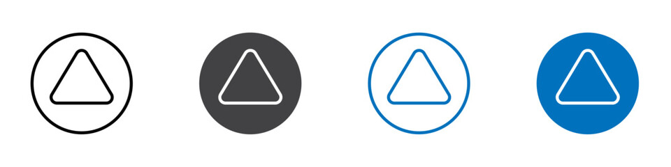 Triangle icon flat editable icon mark set.