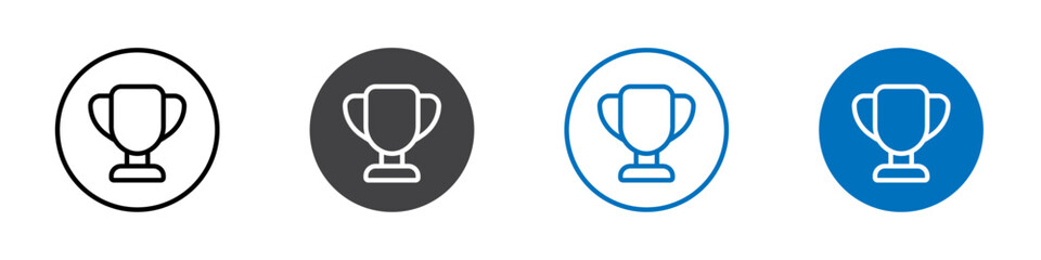 Trophy icon flat editable icon mark set.