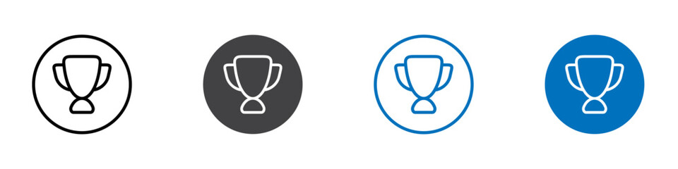 Trophy icon flat editable icon mark set.