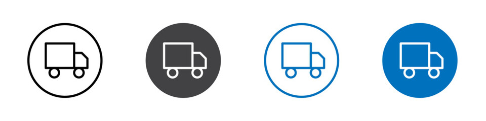 Truck icon flat editable icon mark set.