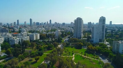Tel Aviv Israel drone footage
