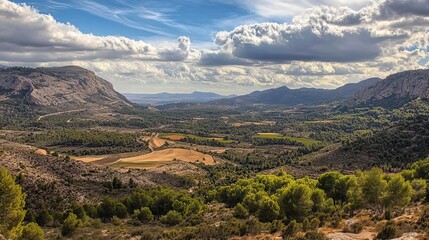 Fototapeta premium Gazing at Laguart valley, Alicante, Spain