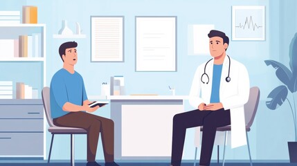 Obraz premium Doctor sees patient about health.