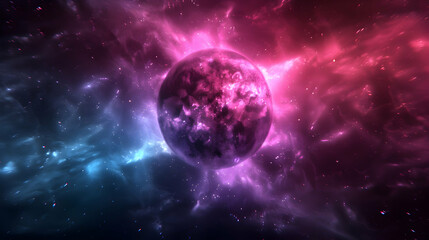 Obraz premium Green Nebula Space Background