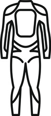 Simple outline icon of a professional diving suit with reinforced elements for deep sea exploration