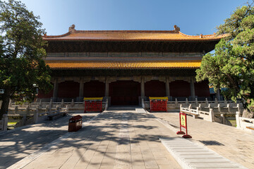 Naklejka premium Ancient Architecture Landscape of Confucius Temple China in Qufu City, Shandong Province, China