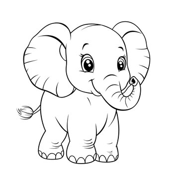 Elefant transparent ausmalen Clipart