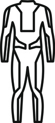 Simple vector icon of a protective costume for extreme sports and high risk activities ensuring the wearer's safety