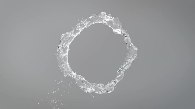 浮遊しながら回転する水
