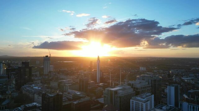 Birmingham City of England United Kingdom During Sunset. March 30th, 2024