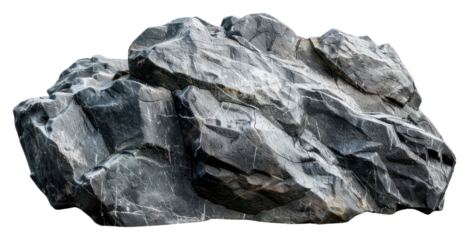 PNG Heavy realistic rock stone mineral white background anthracite.