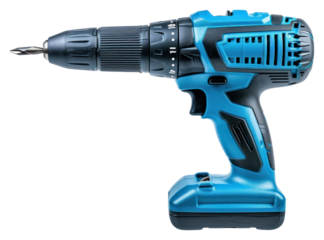 PNG Blue cordless electronic screwdriver drill hand tool white background technology.