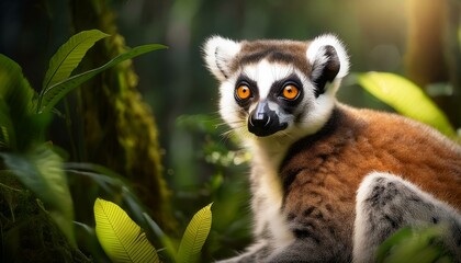 Obraz premium Lémur primer plano