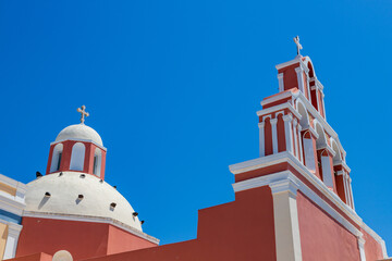 Architecture and summery scenery in Santorini, Greece, Europe