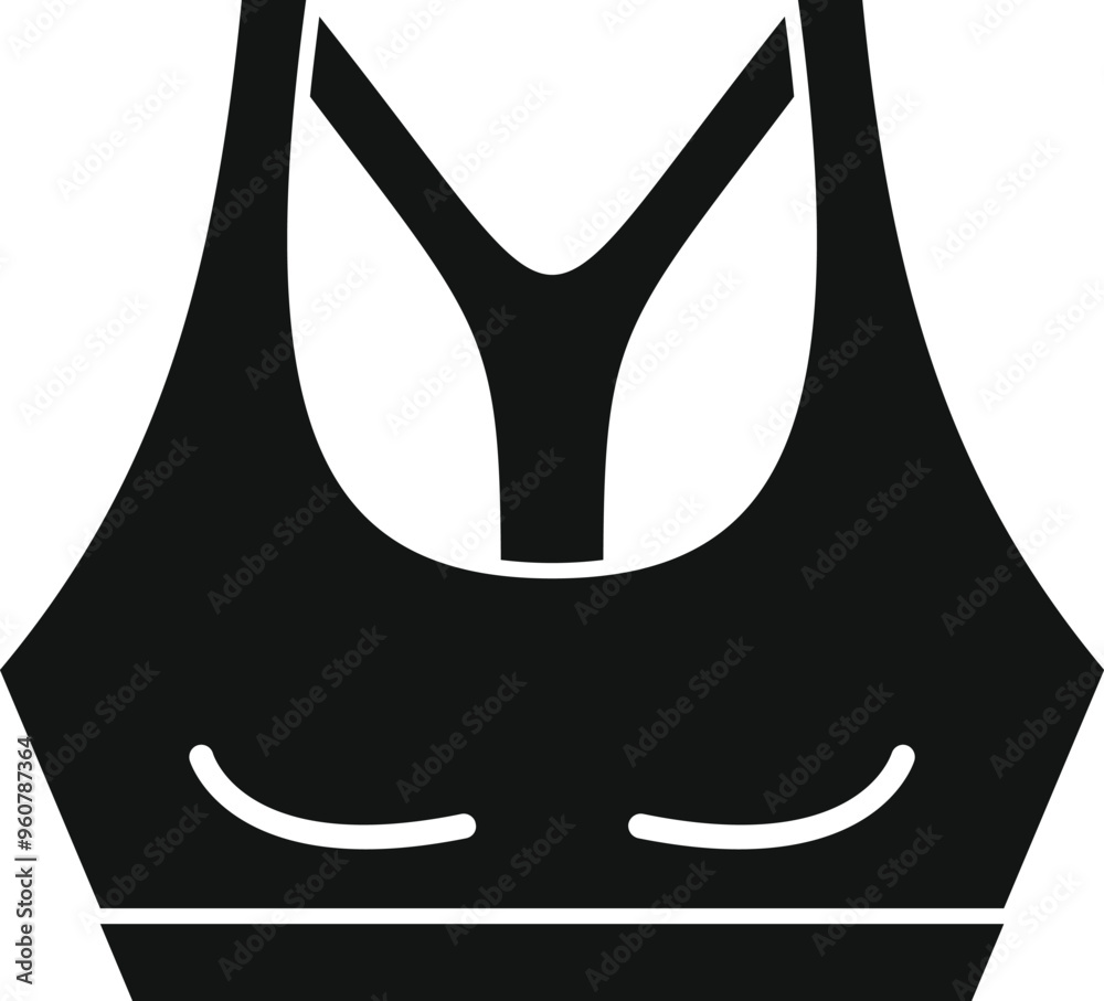 Canvas Prints Simple black sports bra icon representing an active lifestyle